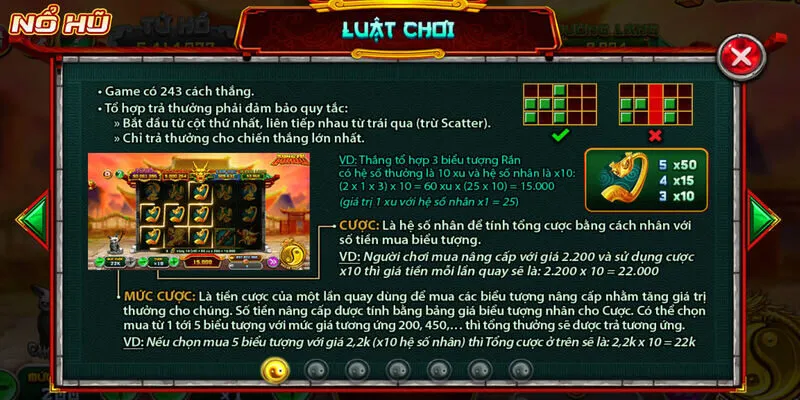 Luật chơi không quá phức tạp và khá giống với các thể loại nổ hũ khác
